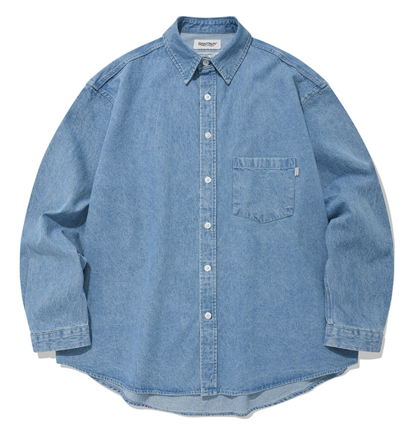 セイントペイン(SAINTPAIN) SP DENIM WASHED OVER SHIRTS
