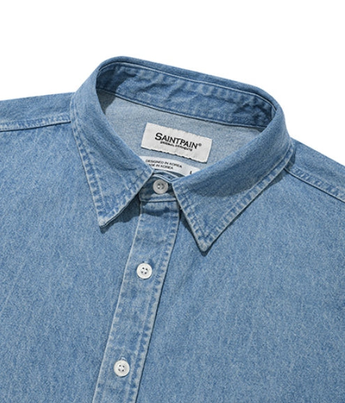 セイントペイン(SAINTPAIN) SP DENIM WASHED OVER SHIRTS