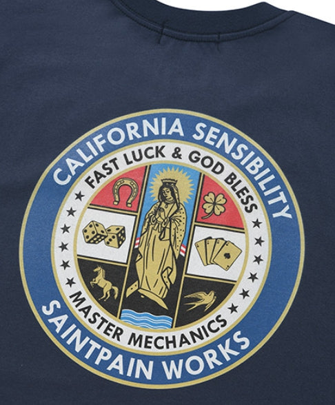 セイントペイン(SAINTPAIN) SP BENEDICT LOGO T SHIRTS-NAVY