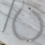 PASION (パシオン) Three line Full Cubic Choker Necklace