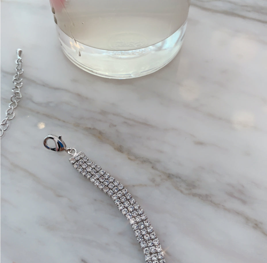 PASION (パシオン) Three line Full Cubic Choker Necklace