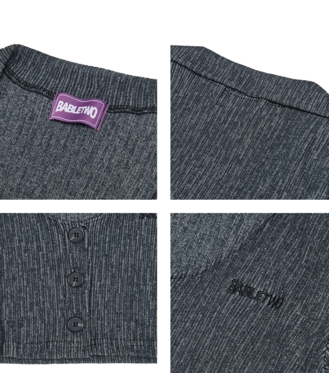 BABLETWO  (ビーエーブルトゥー)       Crop Pique Cardigan_BLACK