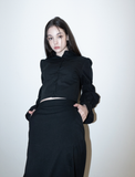 BABLETWO  (ビーエーブルトゥー)        Puff Corset Shirts (BLACK)