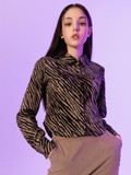 BABLETWO  (ビーエーブルトゥー)        Zebra Silky Shirts (KHAKI)