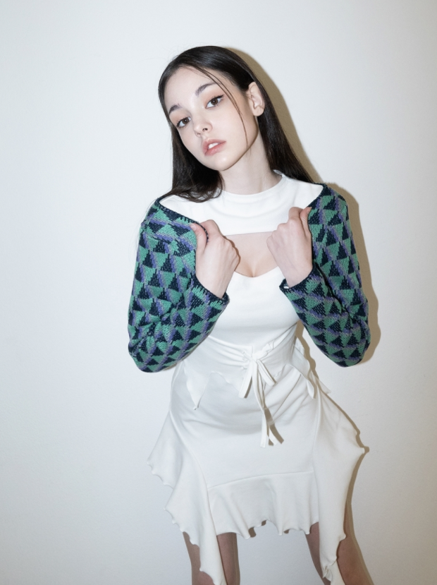 BABLETWO  (ビーエーブルトゥー)       Squid Knit Bolero (GREEN)