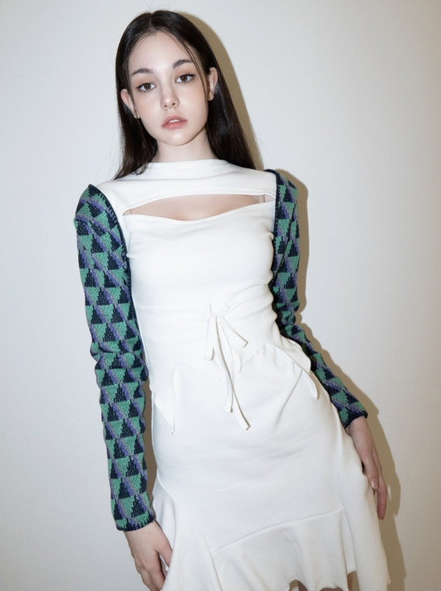 BABLETWO  (ビーエーブルトゥー)       Squid Knit Bolero (GREEN)