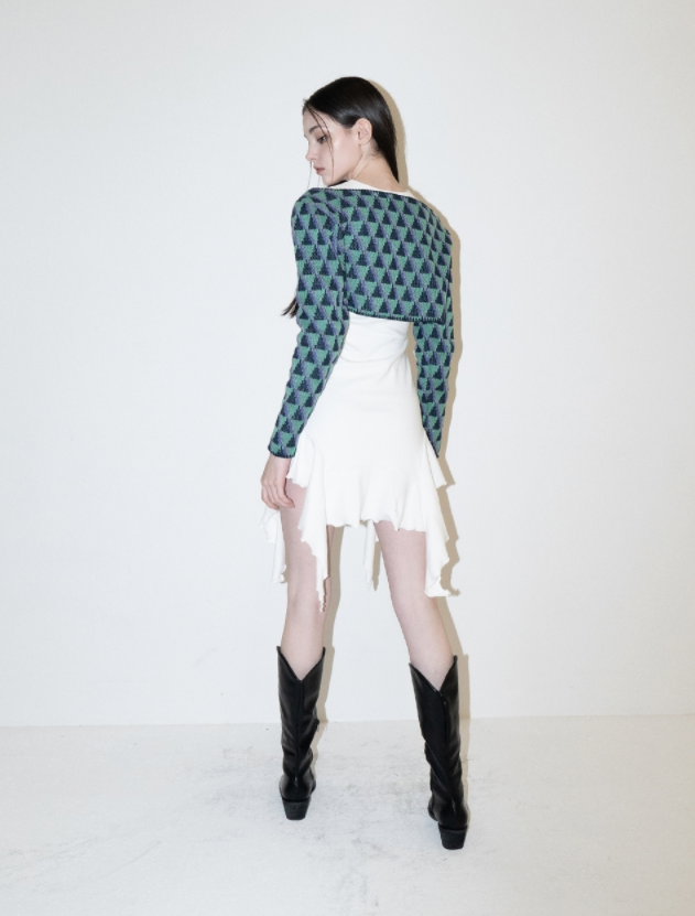 BABLETWO  (ビーエーブルトゥー)       Squid Knit Bolero (GREEN)
