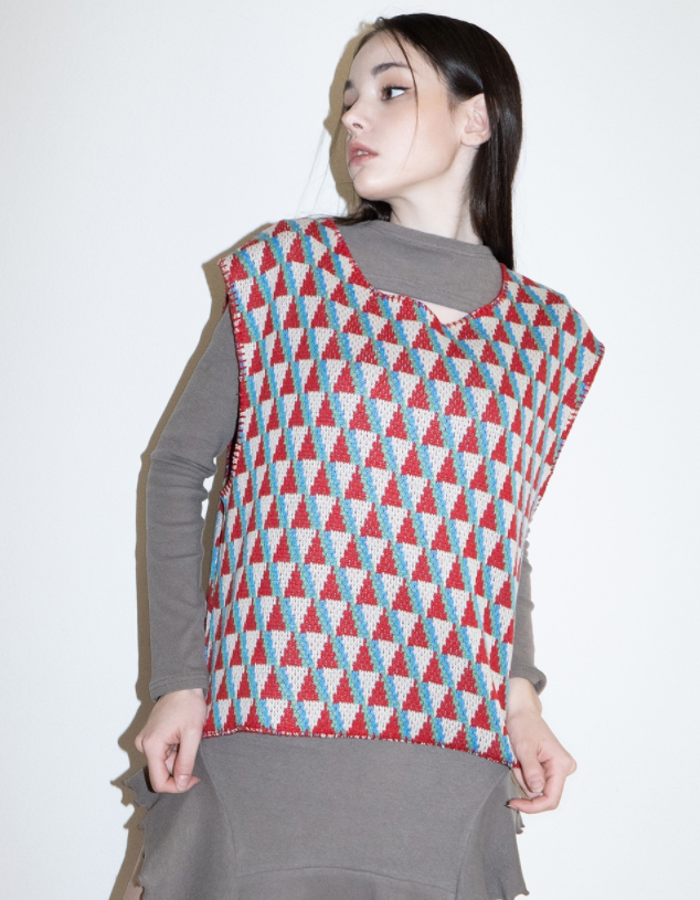 BABLETWO  (ビーエーブルトゥー)       Suid Knit Vest (RED)