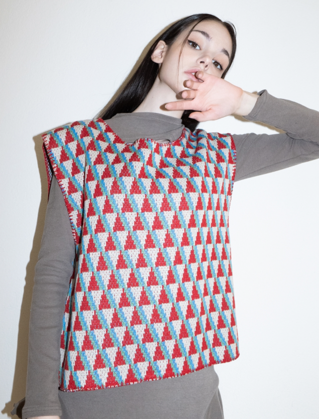 BABLETWO  (ビーエーブルトゥー)       Suid Knit Vest (RED)