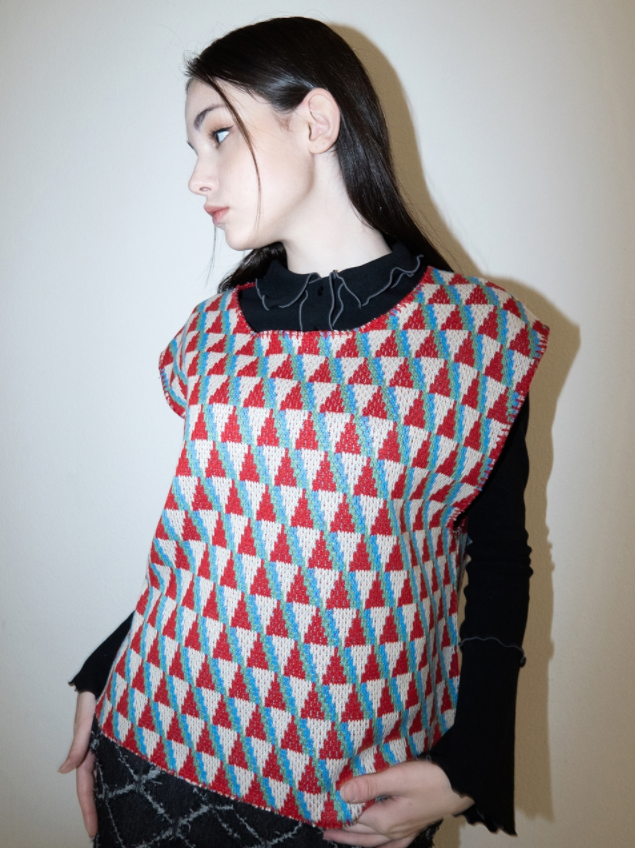 BABLETWO  (ビーエーブルトゥー)       Suid Knit Vest (RED)