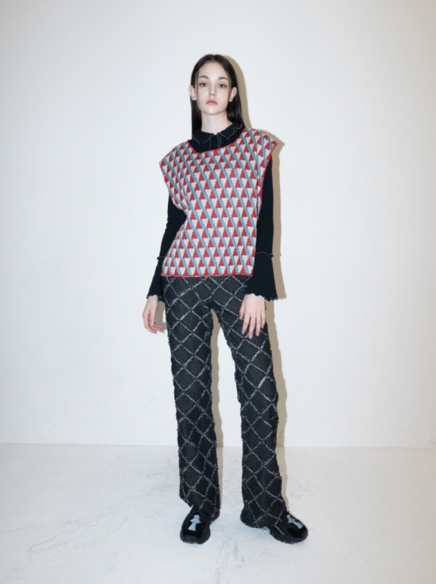 BABLETWO  (ビーエーブルトゥー)       Suid Knit Vest (RED)