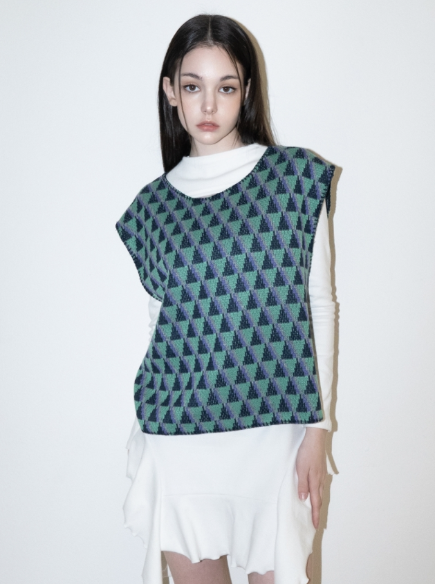 BABLETWO  (ビーエーブルトゥー)       Suid Knit Vest (GREEN)