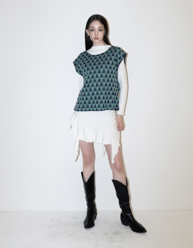 BABLETWO  (ビーエーブルトゥー)       Suid Knit Vest (GREEN)