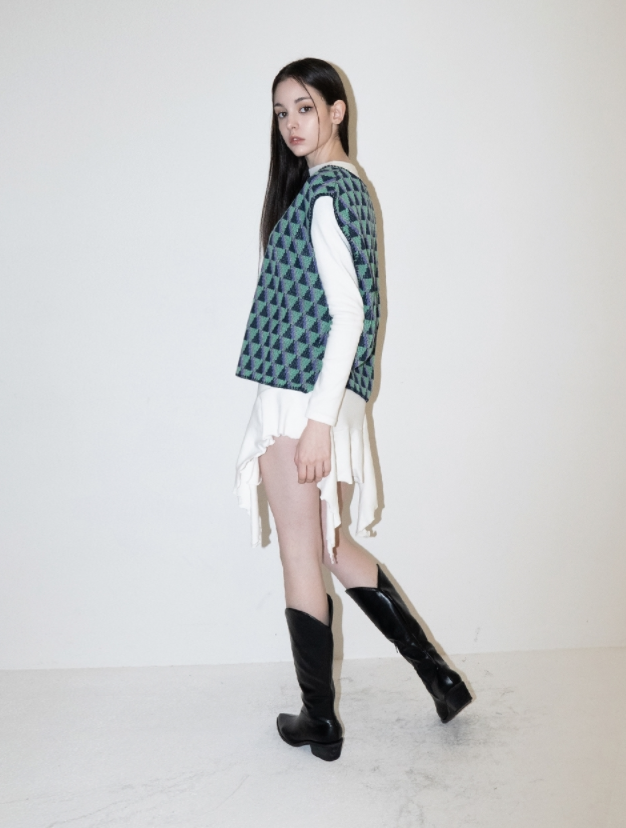 BABLETWO  (ビーエーブルトゥー)       Suid Knit Vest (GREEN)