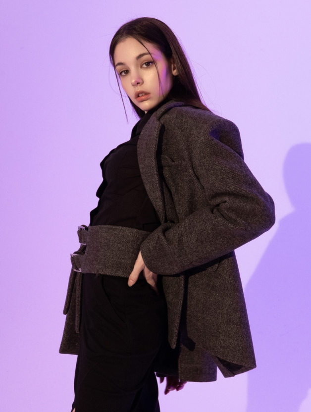 BABLETWO  (ビーエーブルトゥー)       Fantasia Corset Wool Jacket (BLACK)