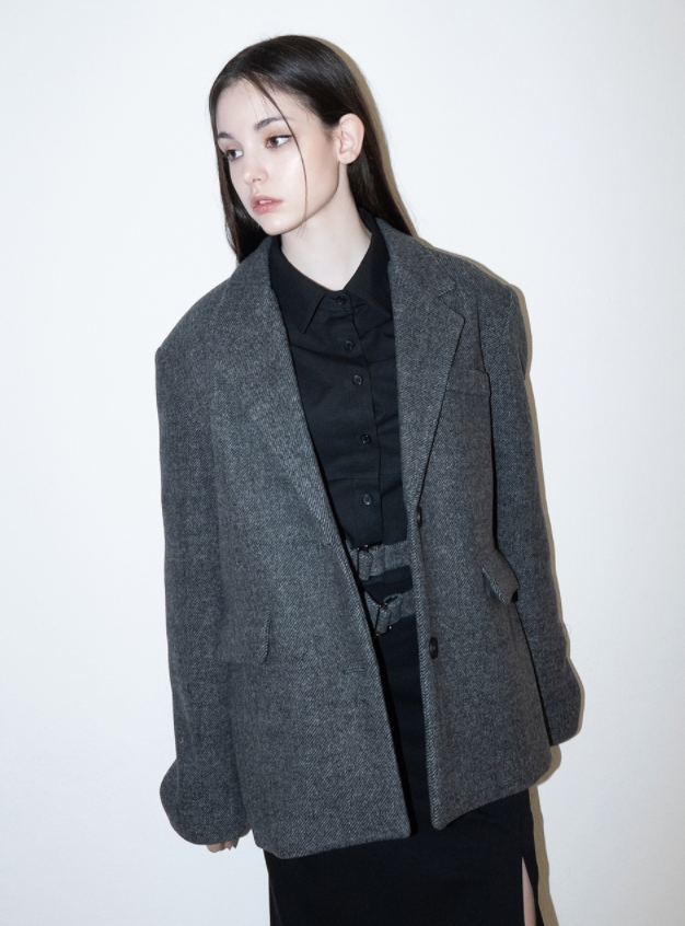 BABLETWO  (ビーエーブルトゥー)       Fantasia Corset Wool Jacket (BLACK)