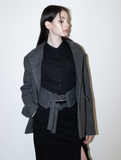 BABLETWO  (ビーエーブルトゥー)       Fantasia Corset Wool Jacket (BLACK)