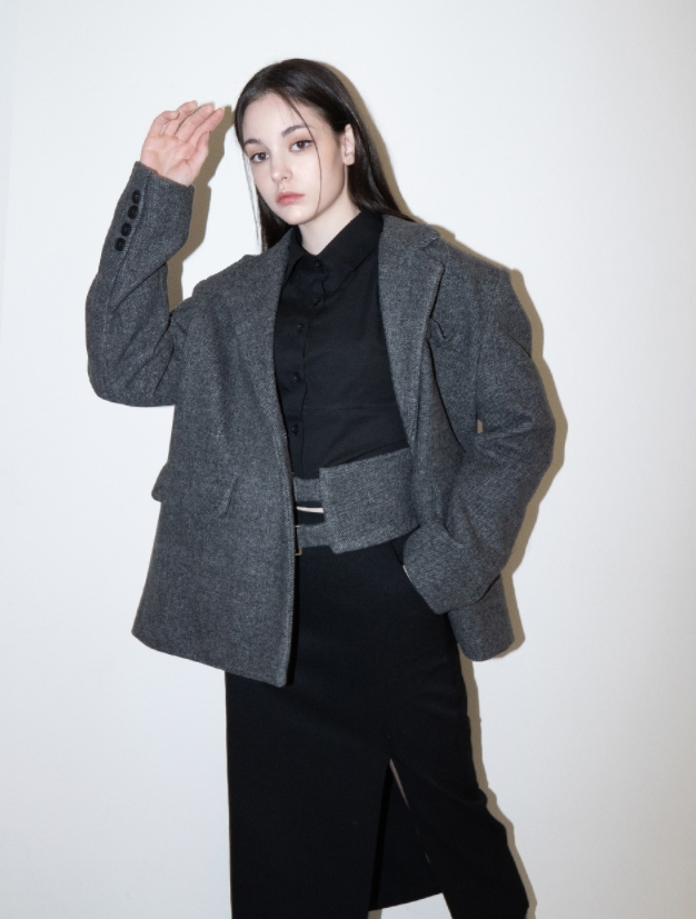 BABLETWO  (ビーエーブルトゥー)       Fantasia Corset Wool Jacket (BLACK)