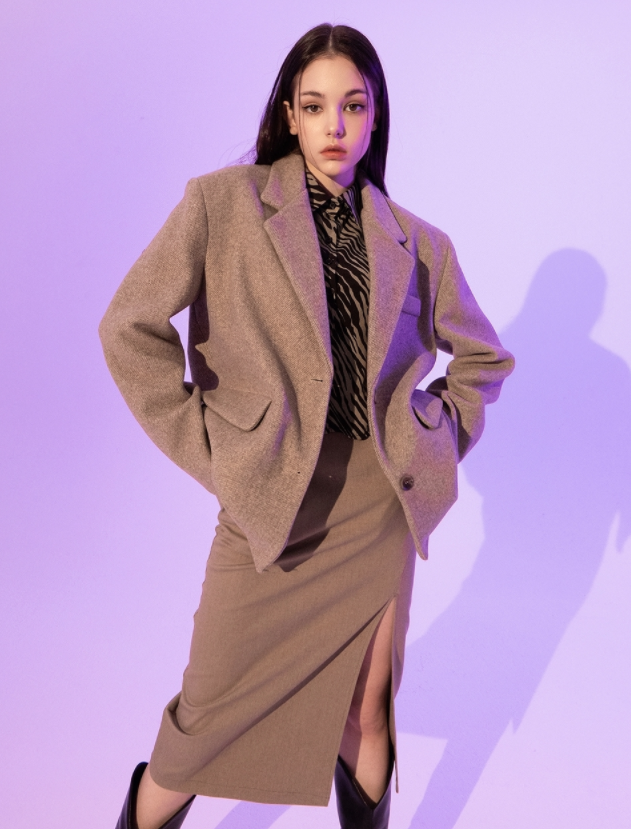 BABLETWO  (ビーエーブルトゥー)       Fantasia Corset Wool Jacket (BEIGE)