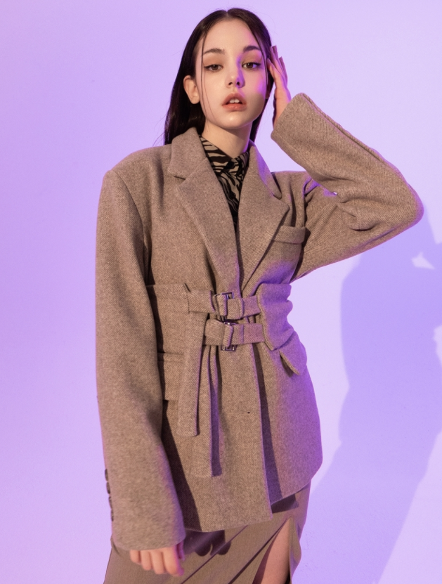 BABLETWO  (ビーエーブルトゥー)       Fantasia Corset Wool Jacket (BEIGE)