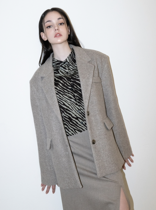 BABLETWO  (ビーエーブルトゥー)       Fantasia Corset Wool Jacket (BEIGE)