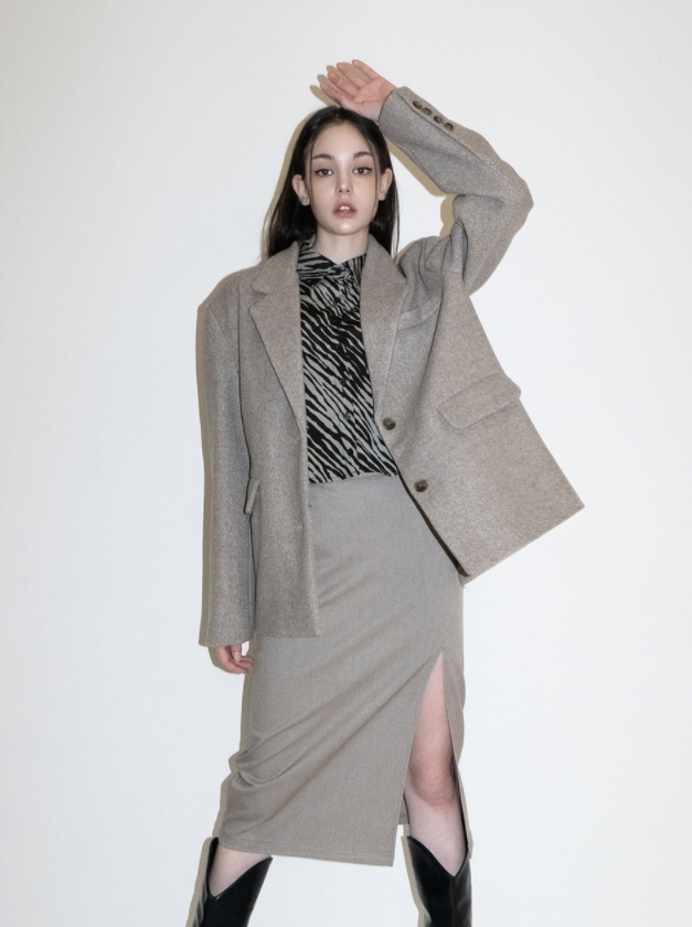 BABLETWO  (ビーエーブルトゥー)       Fantasia Corset Wool Jacket (BEIGE)