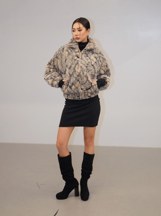BABLETWO  (ビーエーブルトゥー)      x Kyla Eco Fur Zipup Jacket (BEIGE)