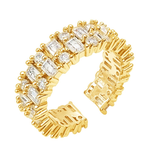PASION (パシオン) Tennis Chain Bracelet + Twinkle Bling Ring SET (Gold)