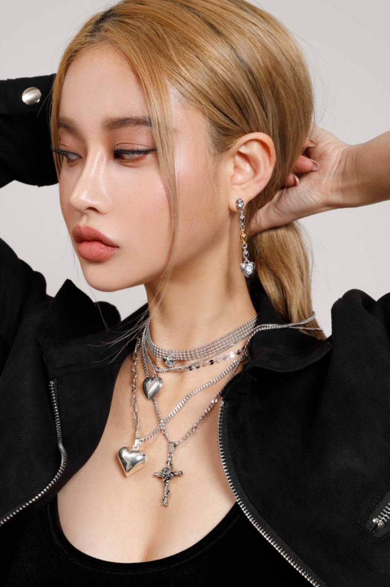 PASION (パシオン) Antique Rose Cross Pendant Necklace