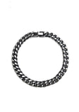 PASION (パシオン) Surgical Black Dark silver Chain Bracelet (2 Size)