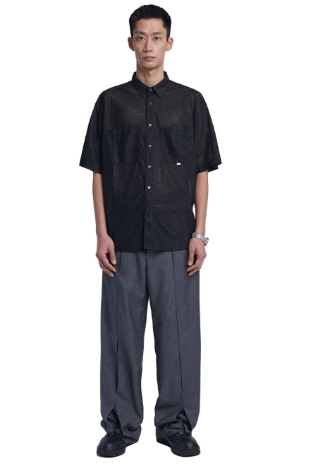 NOMANUAL(ノーマニュアル)  OPEN TUCK PANTS - GRAY