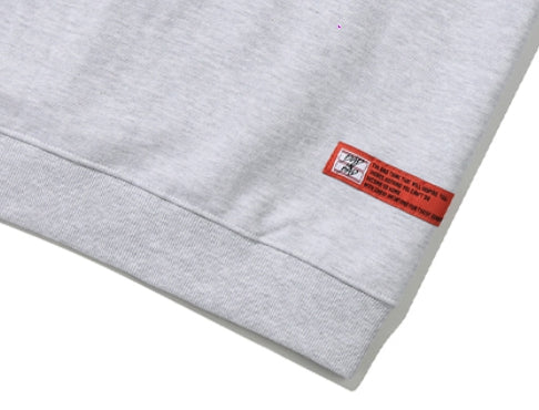 ベドインベド(BADINBAD) COLLEGE FONT HEAVY WEIGHT HOODIE_LIGHT GREY