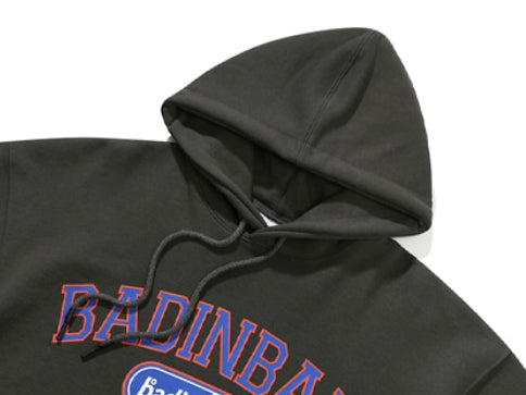 ベドインベド(BADINBAD) COLLEGE FONT HEAVY WEIGHT HOODIE_CHARCOAL