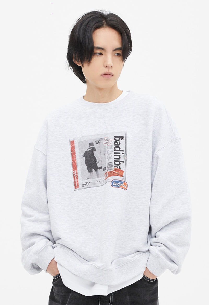 ベドインベド(BADINBAD) GALLERY LOGO SWEATSHIRT_LIGHT GREY