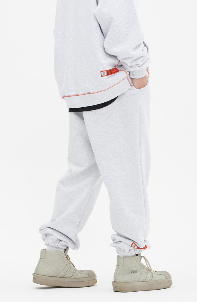 ベドインベド(BADINBAD) COLLEGE FONT HEAVY WEIGHT PANTS_LIGHT GREY