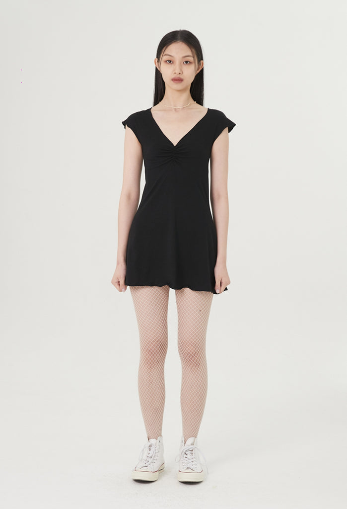 curetty (キュリティー) C V-NECK BASIC DRESS_BLACK