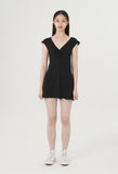 curetty (キュリティー) C V-NECK BASIC DRESS_BLACK