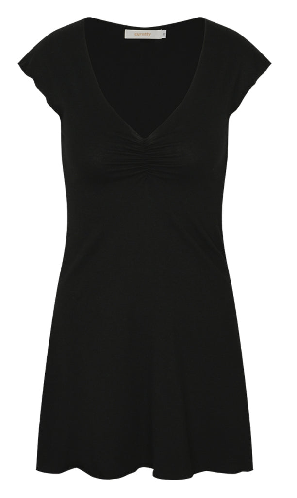 curetty (キュリティー) C V-NECK BASIC DRESS_BLACK