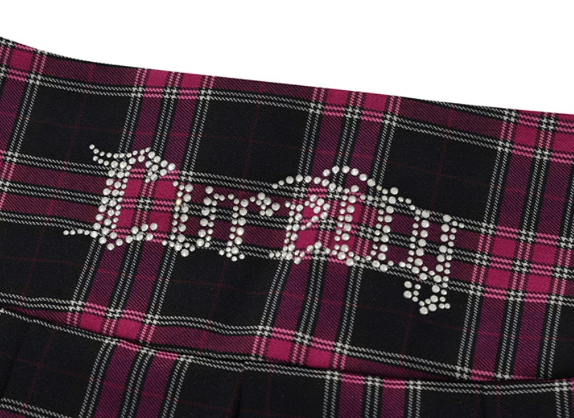 curetty (キュリティー) C CORSET CHECKED PLEATS SKIRT_PURPLE