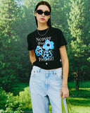 NCOVER(エンカバー)PAINTING FLOWER BUNCH CROP TSHIRT-BLACK