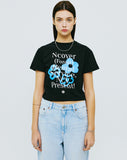 NCOVER(エンカバー)PAINTING FLOWER BUNCH CROP TSHIRT-BLACK