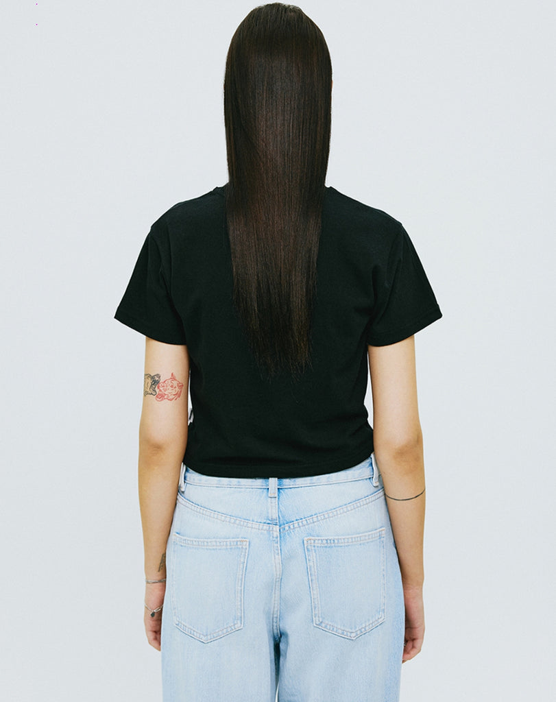NCOVER(エンカバー)PAINTING FLOWER BUNCH CROP TSHIRT-BLACK