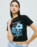 NCOVER(エンカバー)PAINTING FLOWER BUNCH CROP TSHIRT-BLACK