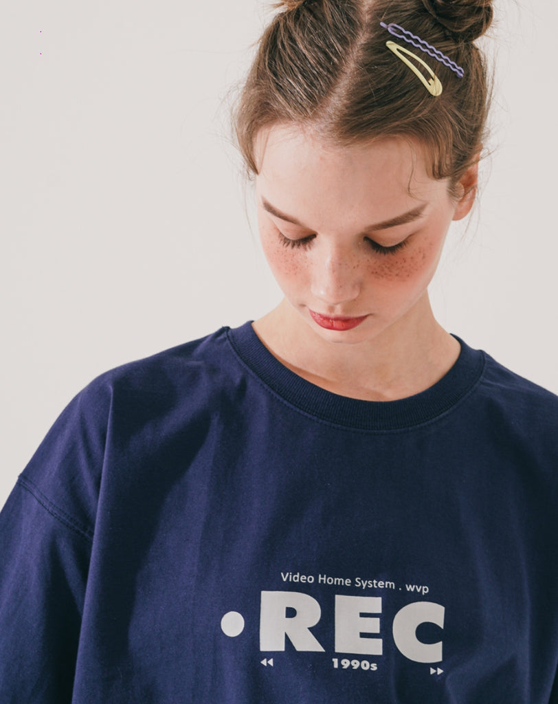 ダブルユーブイプロジェクト(WV PROJECT) Record short-sleeved shirt Navy MJST7584