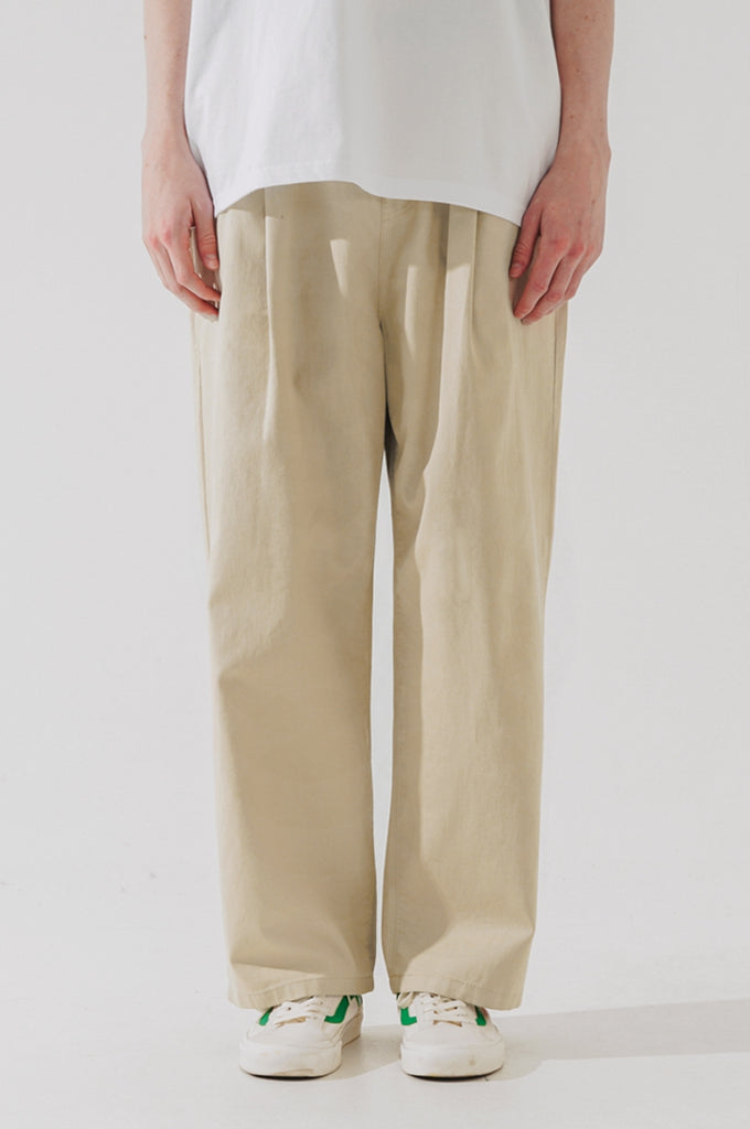 ダブルユーブイプロジェクト(WV PROJECT) Vine Cotton Banding Pants Beige JNLP7591