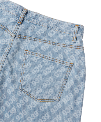 ARCHIVE BOLD (アーカイブボールド) 939 PATTERN DENIM SHORTS (LIGHT BLUE)