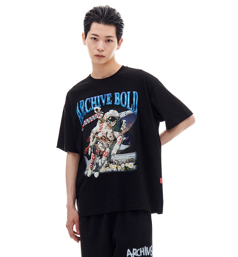 ARCHIVE BOLD (アーカイブボールド) 939 SPACE MAN T-SHIRTS (BLACK)