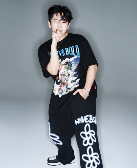 ARCHIVE BOLD (アーカイブボールド) 939 SPACE MAN T-SHIRTS (BLACK)