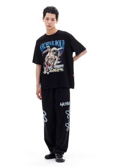 ARCHIVE BOLD (アーカイブボールド) 939 SPACE MAN T-SHIRTS (BLACK)