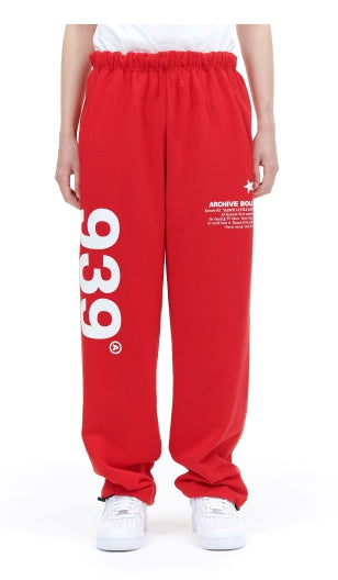 ARCHIVE BOLD (アーカイブボールド) 939 LOGO SWEAT PANTS (DEEP RED)